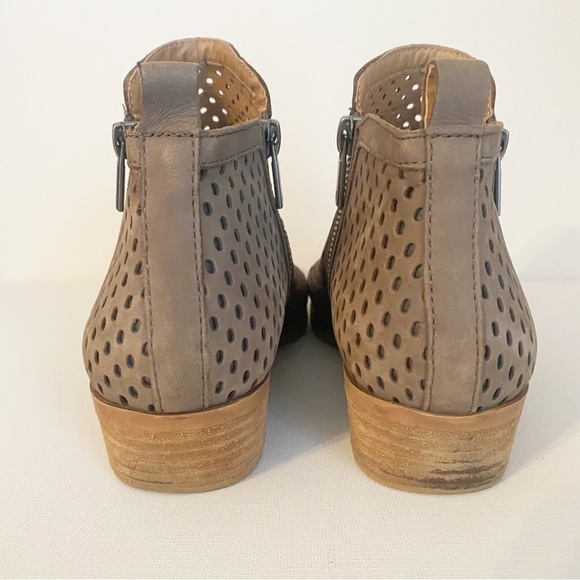 Lucky Brand Basel Suede Double Zip Perforated Ankle Boots - 7.5 - Picture 7 of 13